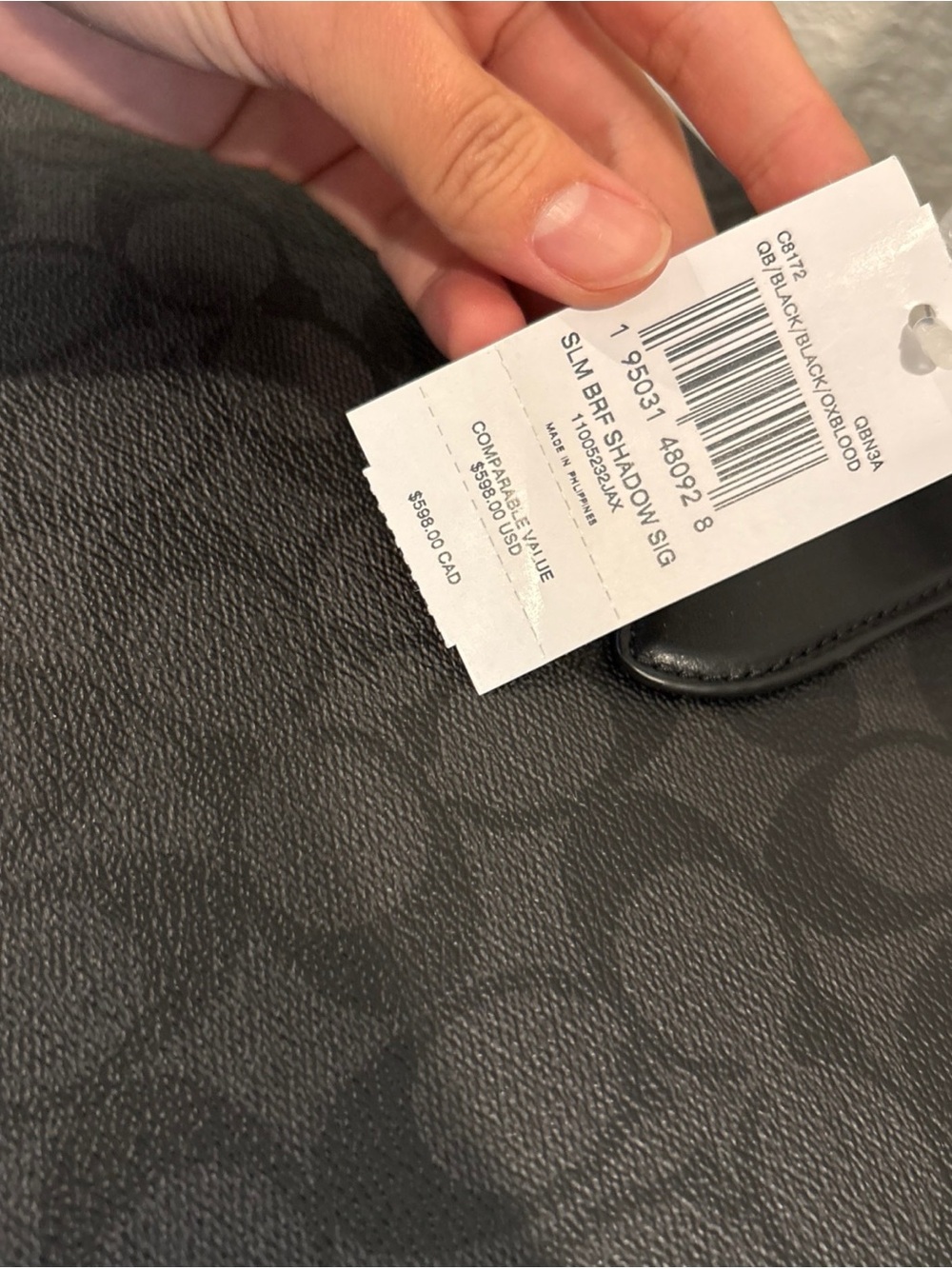 Coach Men's Charcoal Signature Coated Canvas Leather Portfolio Briefcase NWT - Picture 11 of 12